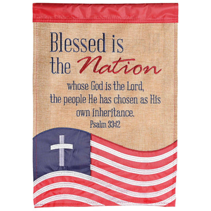 Garden Flag: Applique Blessed Nation