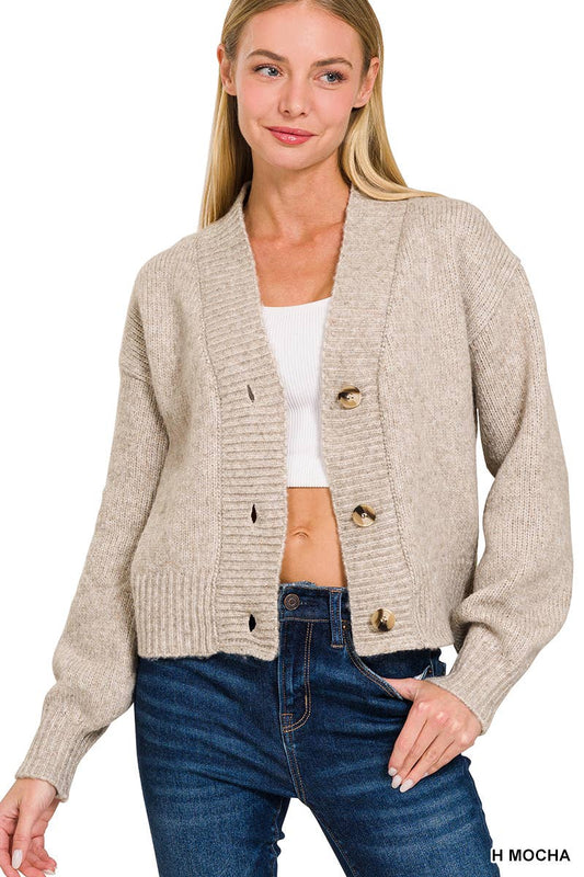 Heather Mocha Knit Cardigan*