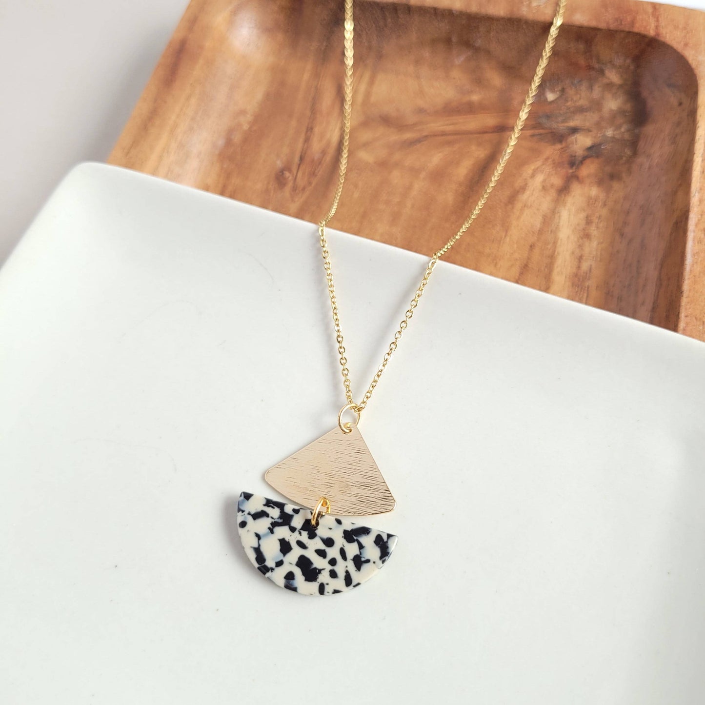 Ava Necklace - Black Dot*