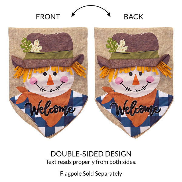 Scarecrow Burlap 2-Sided Garden Flag