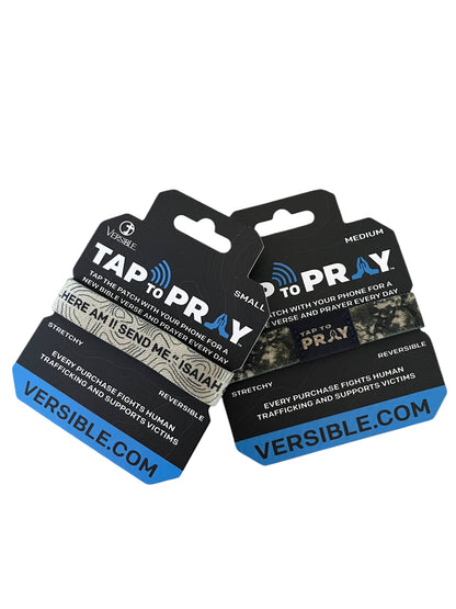 Tap To Pray™ Wristbands - Valor Camo & Isaiah 6:8: Large