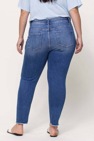 Vervet Mid Rise Raw Hem Crop Skinny Jeans
