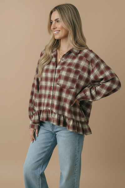 Check Plaid Button-Down Shirt