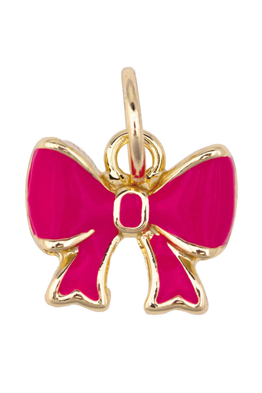 Pink Enamel Bow Charm