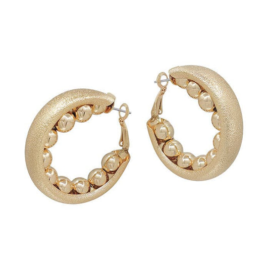 Matte Gold and Ball Hoops