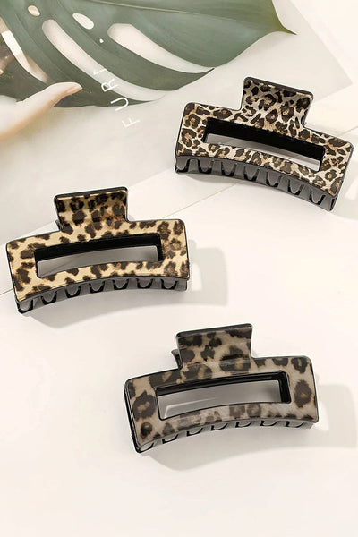 Leopard Print Large Hair Claw Clip