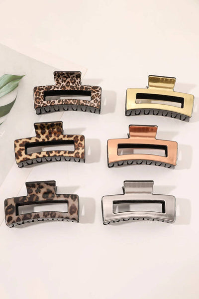 Leopard Print Large Hair Claw Clip