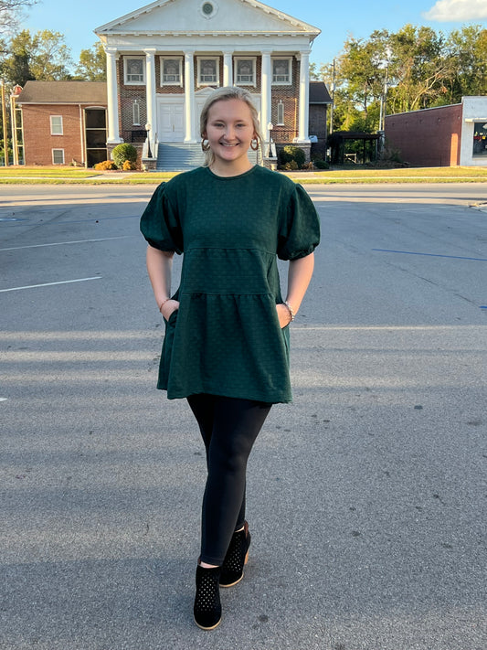 Forest Green Quilted Tunic*