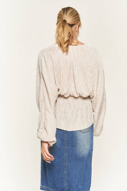 Black Contemporary Ribbed Top