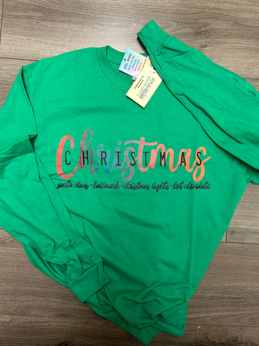 Ombre Christmas Long Sleeve T-Shirt