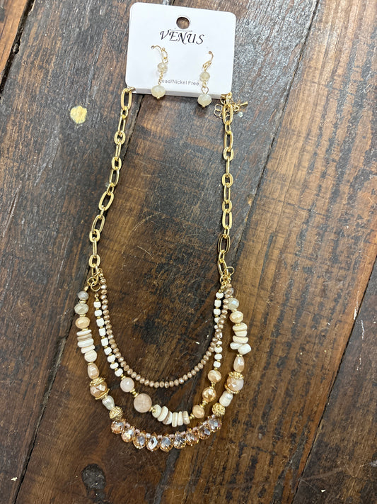 Tripled Layered Statement Necklace