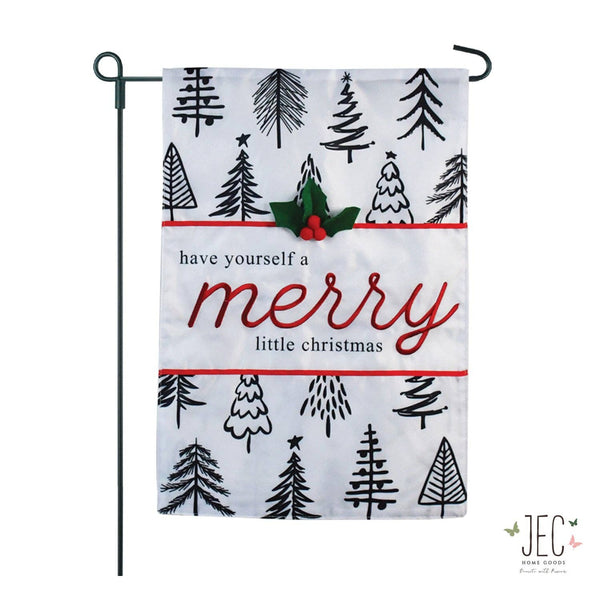 Merry Little Christmas Trees 2-Sided Garden Flag