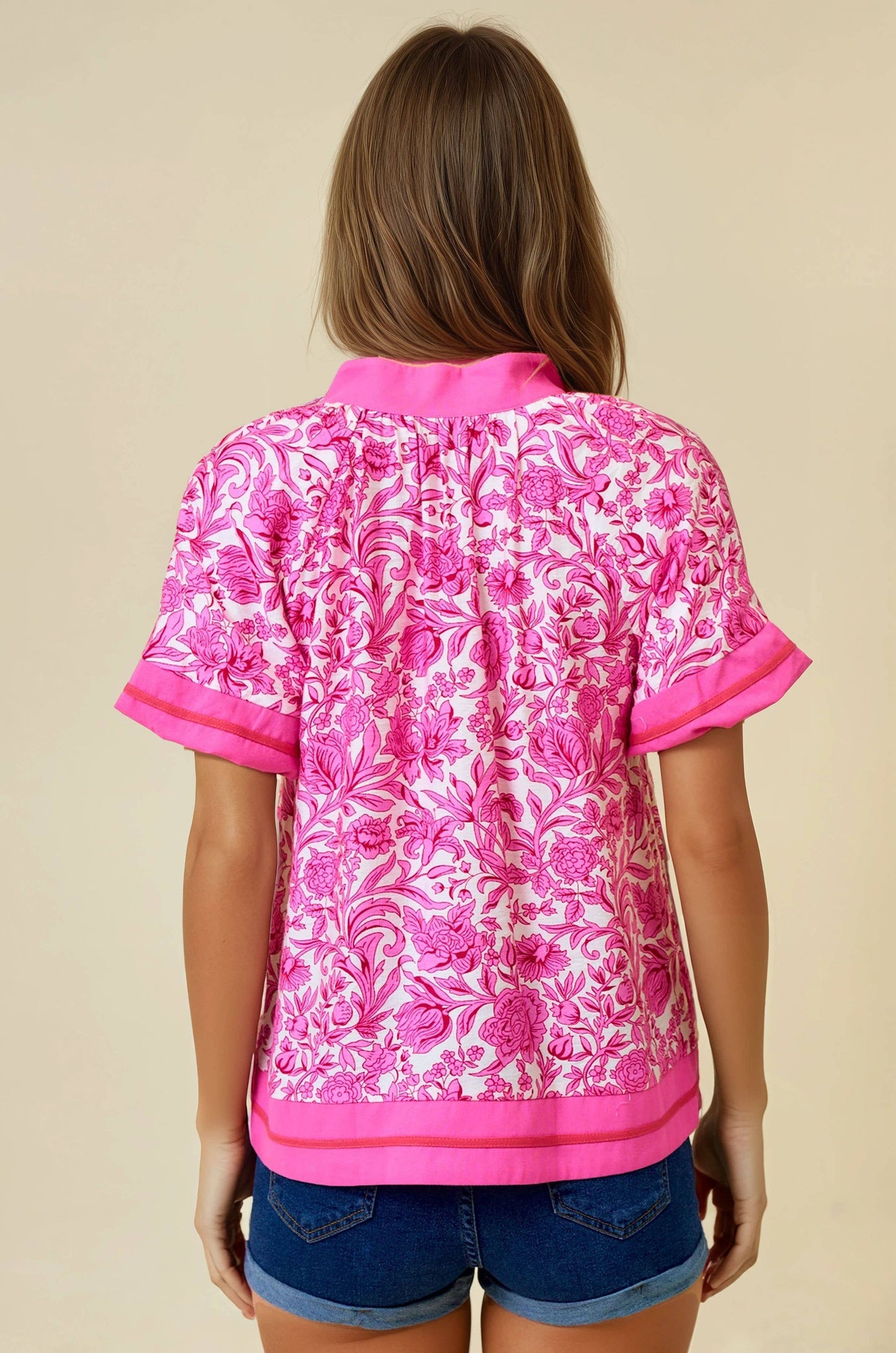 Pink Vintage Floral Top
