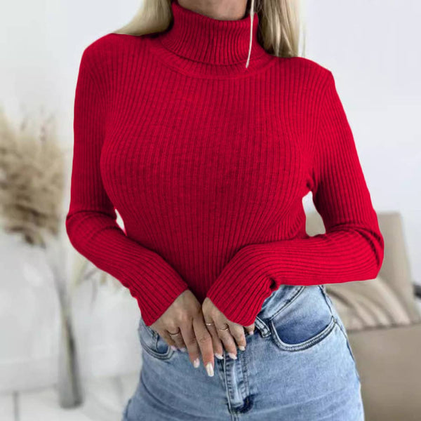 Basic Layer Turtleneck Knit Pink