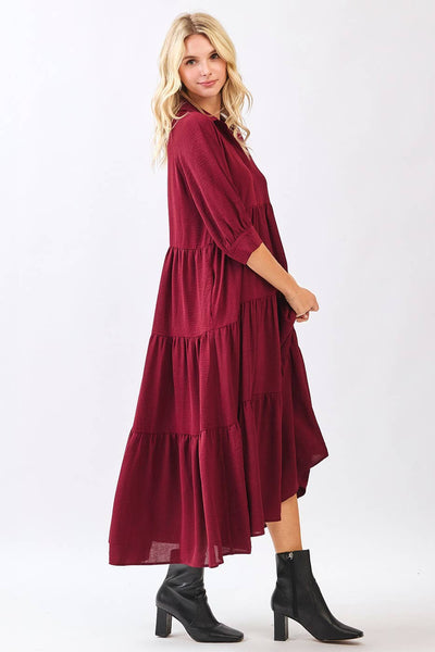 Merlot Airflow Midi Dress