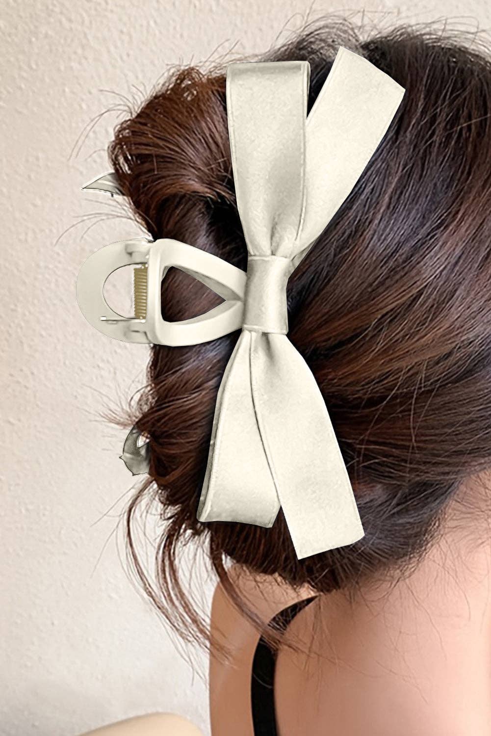 Satin Bow Large Hair Claw Clip for Women