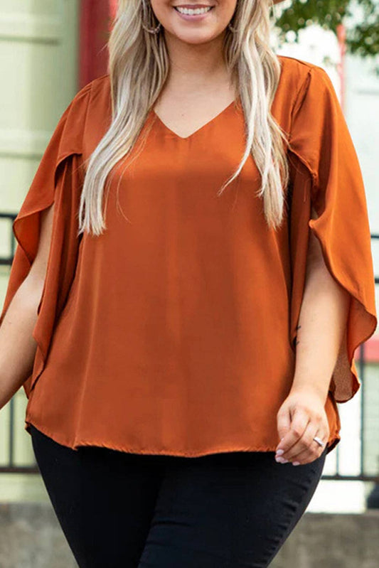 Burnt Orange Split Sleeve Top*