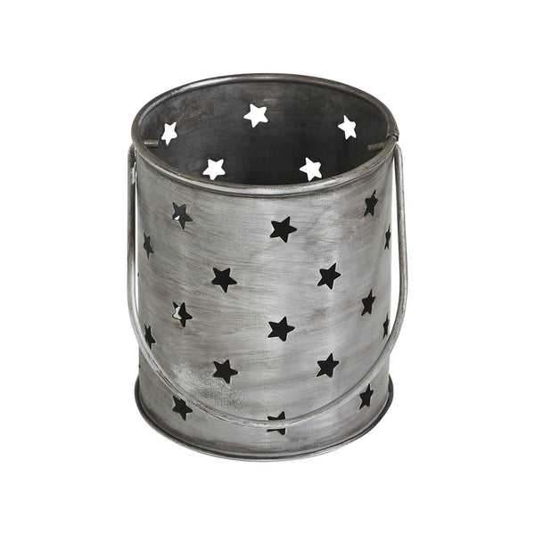 Twinkling Star Brushed Metal Candle Holder
