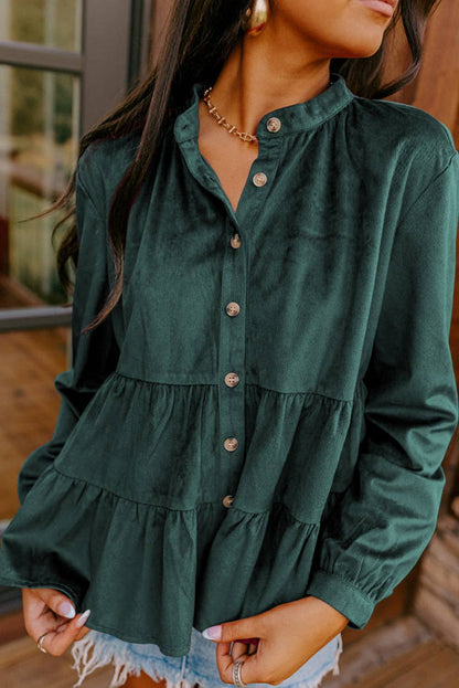 Evergreen Corduroy Tiered Top*