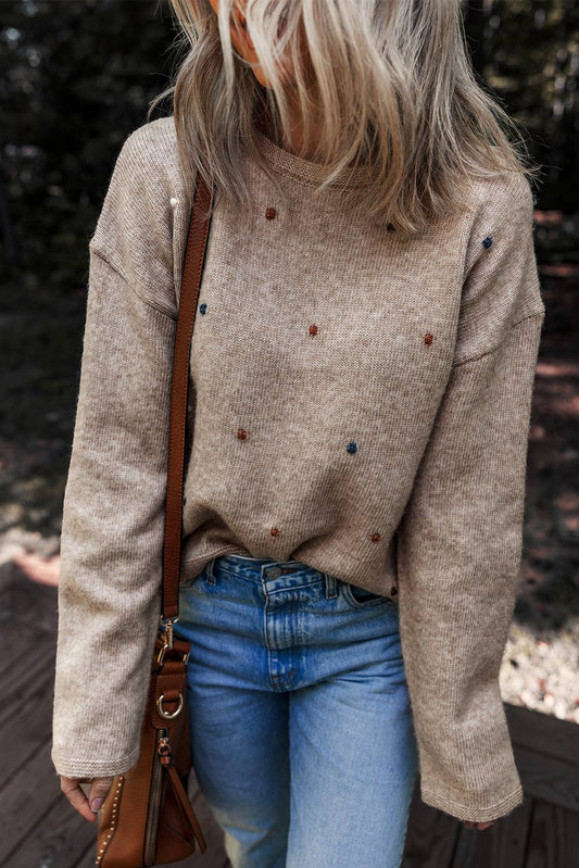 Gray Morning Dot Sweater