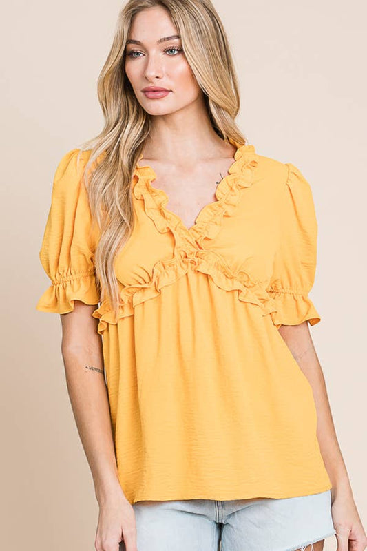 Mango Puff Sleeve Top