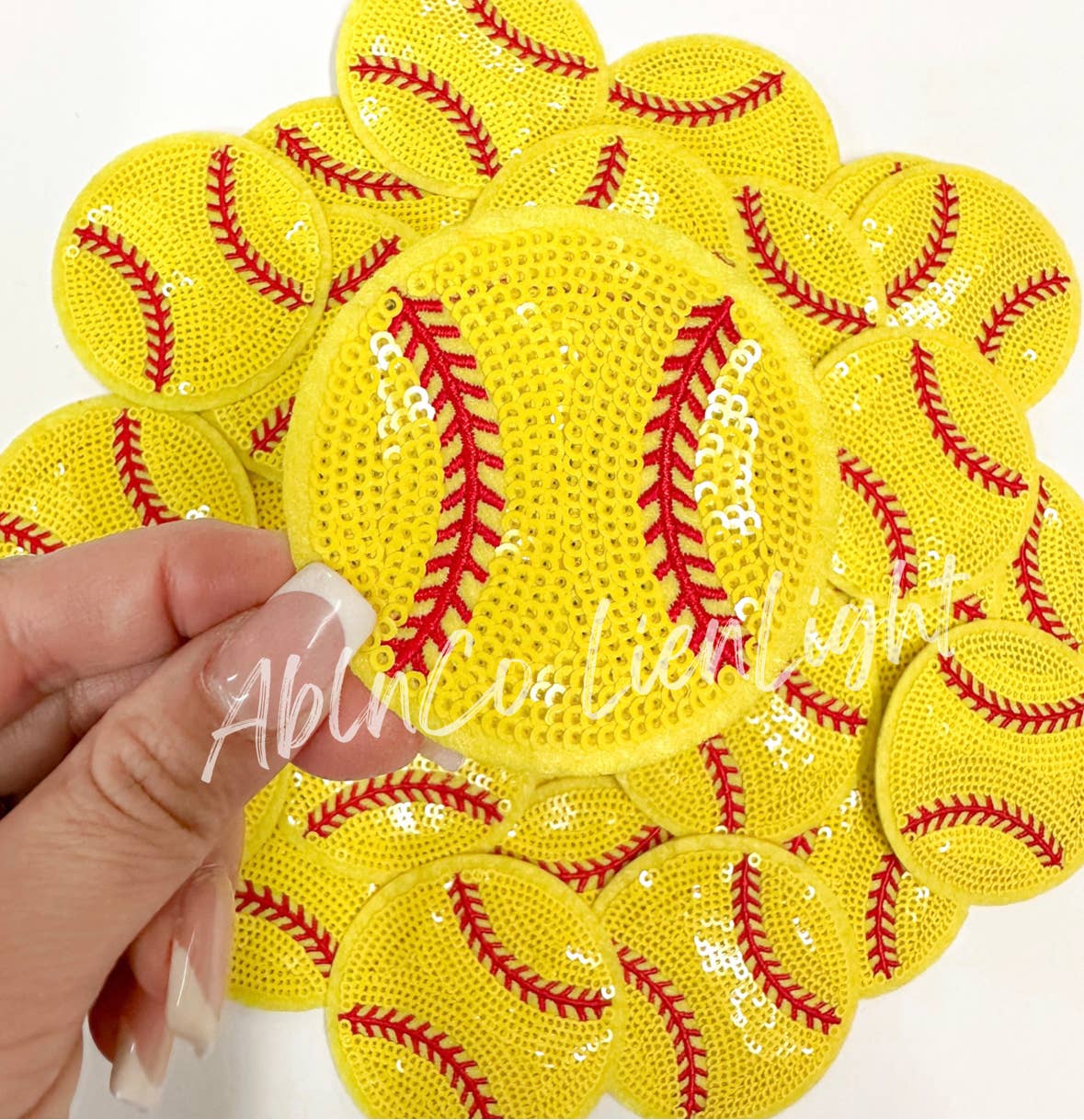softball sequins patch