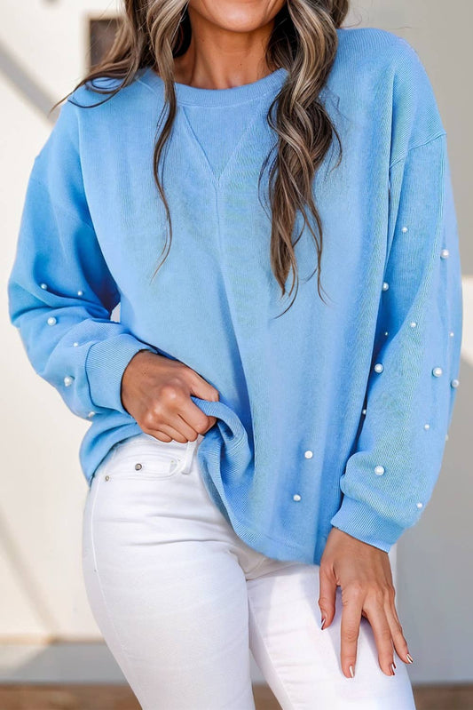 Sky Blue Chic Pearl Pullover*