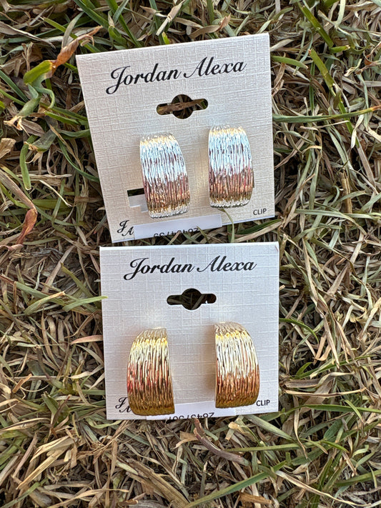 Clip on Textured Earrings