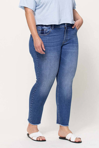 Vervet Mid Rise Raw Hem Crop Skinny Jeans