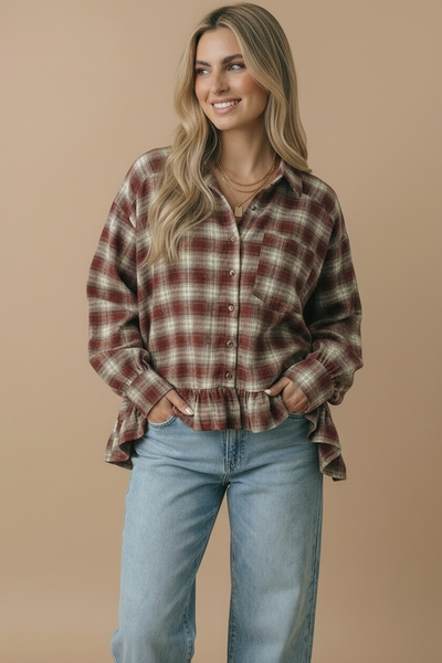 Check Plaid Button-Down Shirt