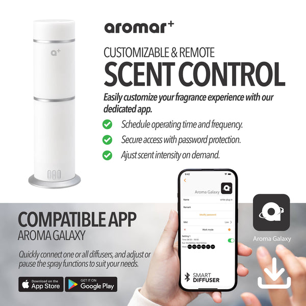 Aromar Plus - Cylinder Waterless Diffuser: White