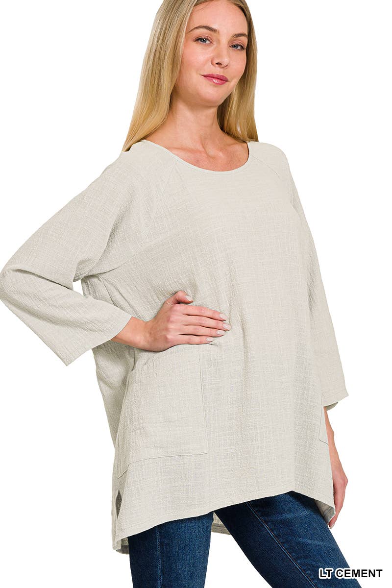 Light Cement Cotton Tunic