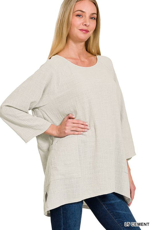 Light Cement Cotton Tunic