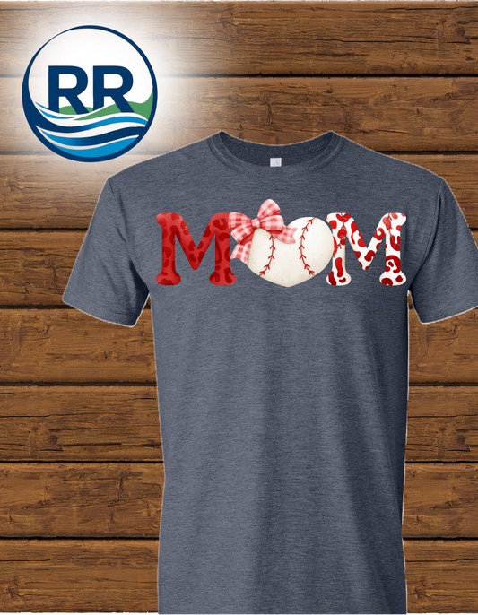 Heathered Navy Baseball Mom