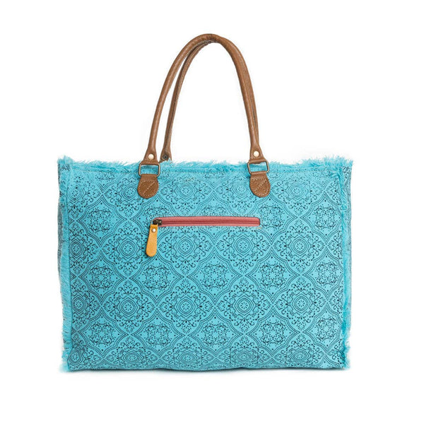 Triple Fork Ranch Weekender Bag in Turquoise: Turquoise Blue