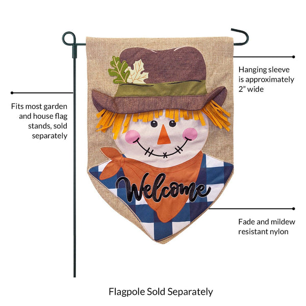 Scarecrow Burlap 2-Sided Garden Flag