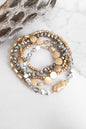 Gold Nugget Boho Beaded Bracelets Stack