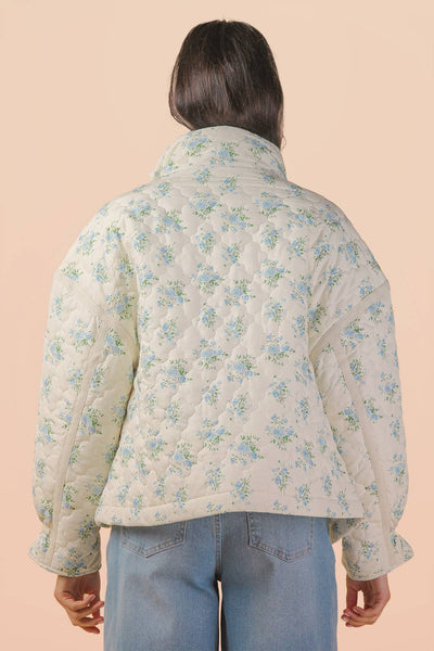 Blue Dainty Floral Quilted Top