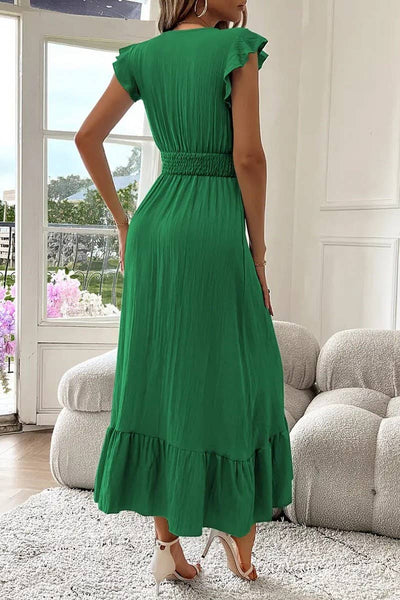 Summer V-Neck Maxi Dress Navy