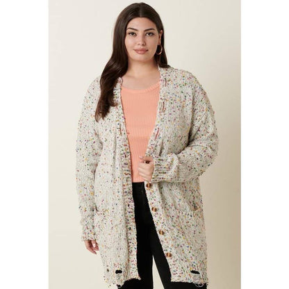Gray Multi Dot Cardigan