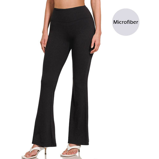 Black Buttery Soft Flare Leg High Waist Yoga Pants