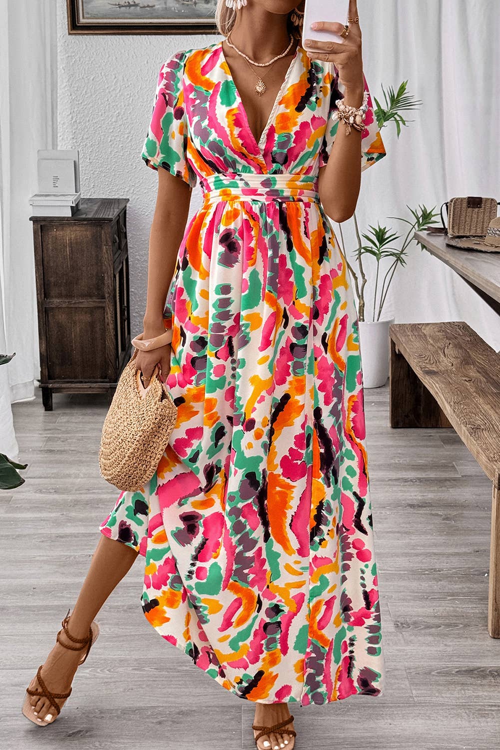 Boho Tie-dye Maxi Dress