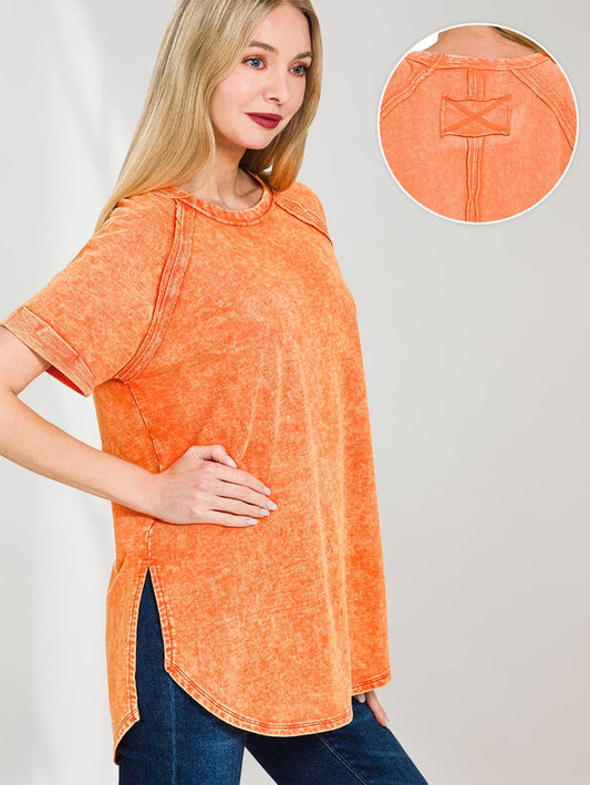Vintage Orange Washed Tee