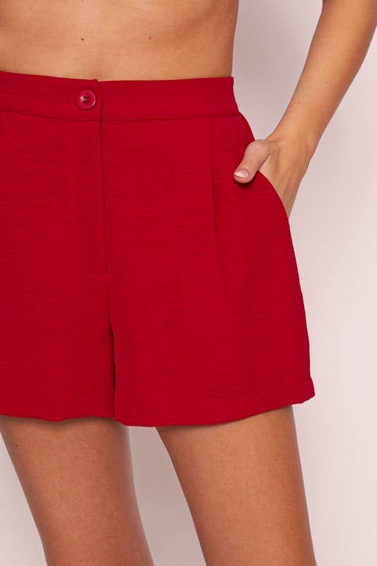 Airflow Shorts W/Front Pockets Burgundy