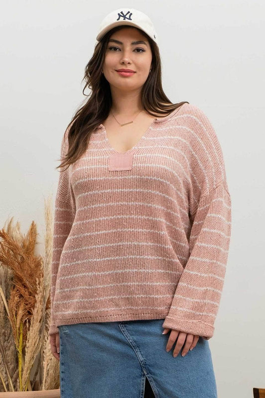 Drop Knit Sweater, Curvy*