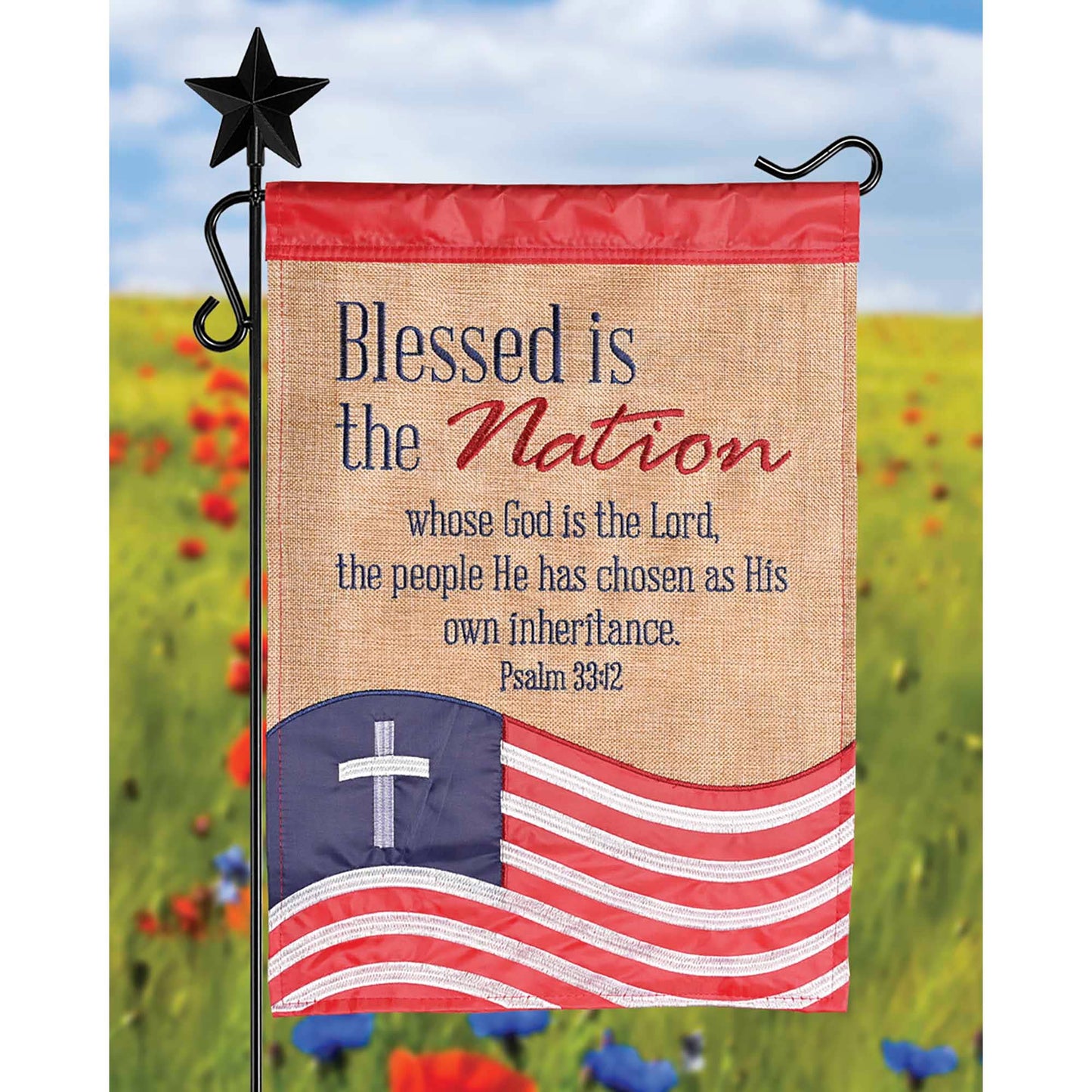 Garden Flag: Applique Blessed Nation