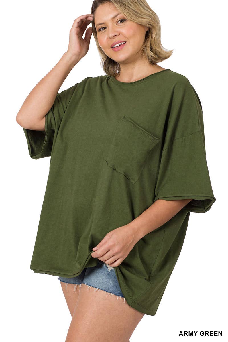 Oversize Pocket Raw Tee*