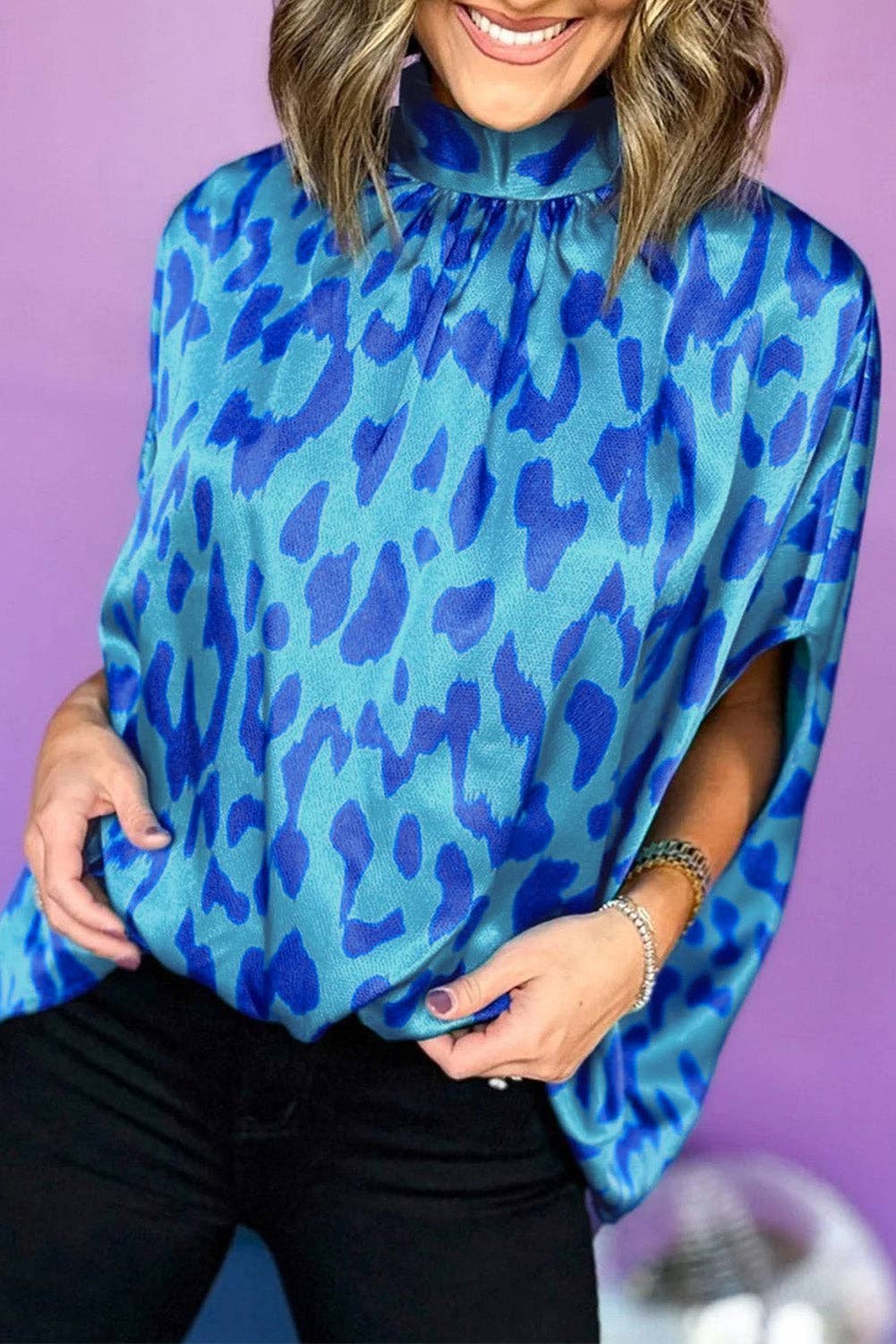 Caftan Blue Leopard Top*