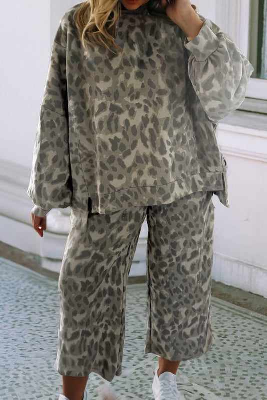 Leopard Raw Seam Patchwork Set