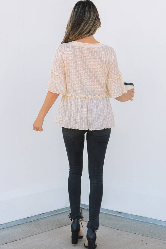 Textured Light Weight Knitted Top